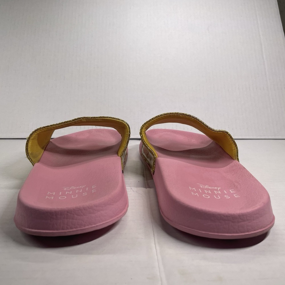 Disney Minnie Mouse Flip Flops Womens Slides Size 9 Pink Gold Minnie Mickey - Picture 7 of 8